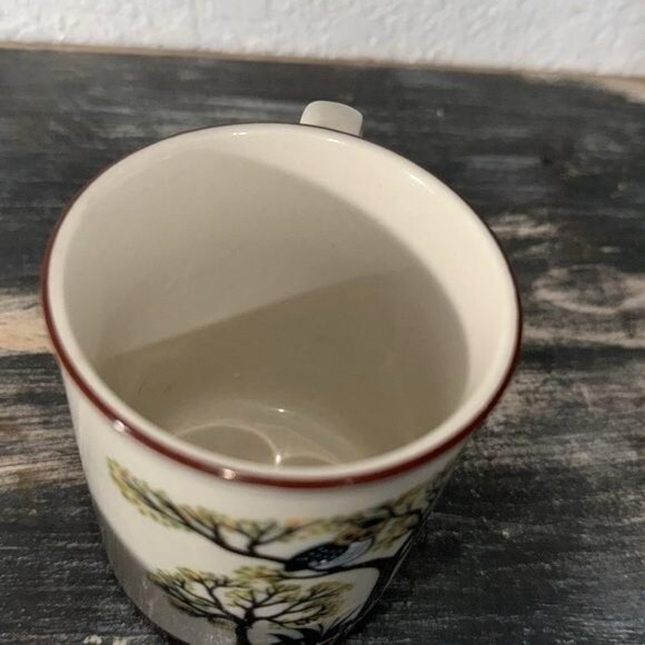 Vintage Ceramic Owl Mug With Trees Design - Picture 3 of 7